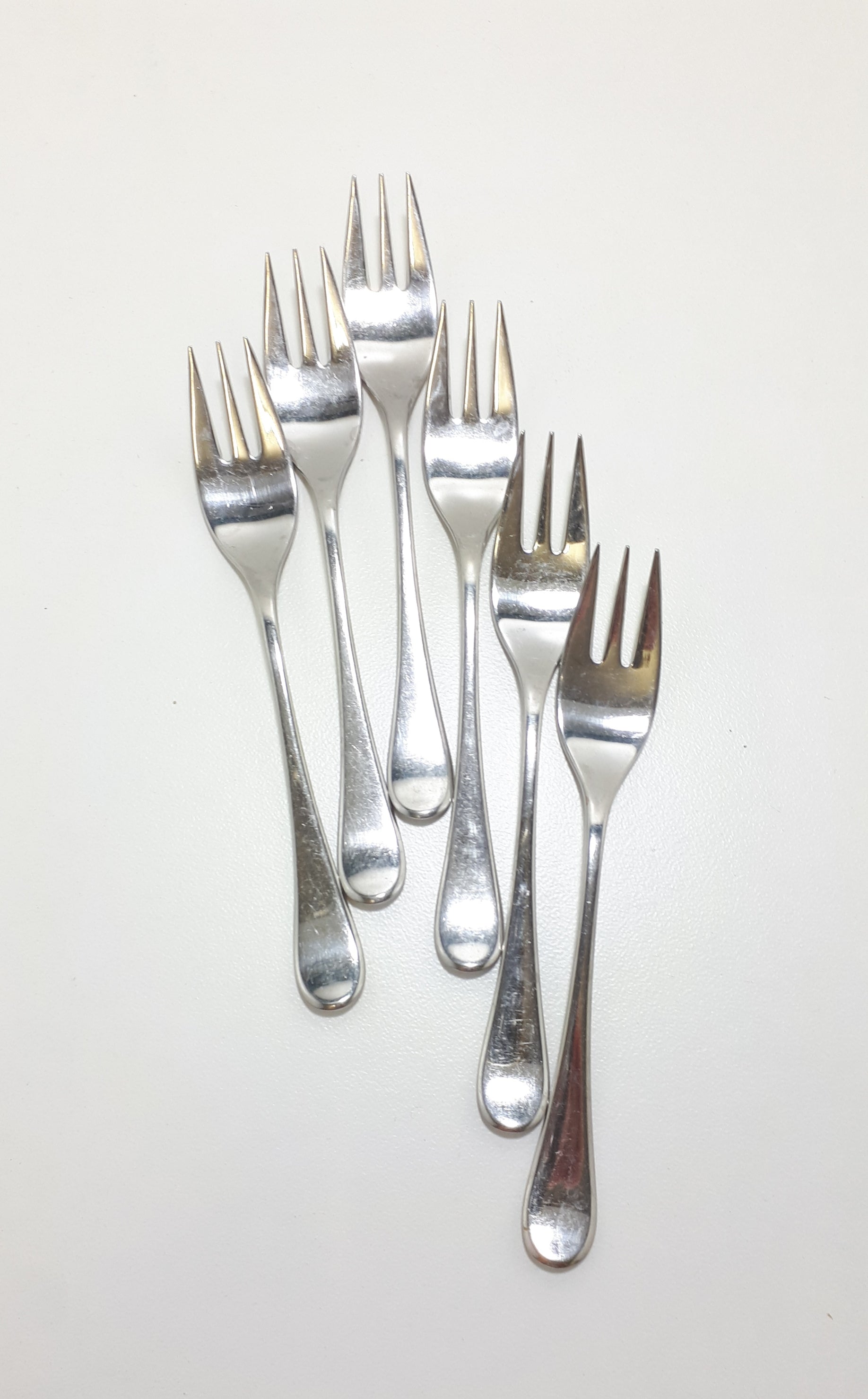 Set Of 6 Belgian “Eternum” Stainless Steel Cake / Pastry Forks