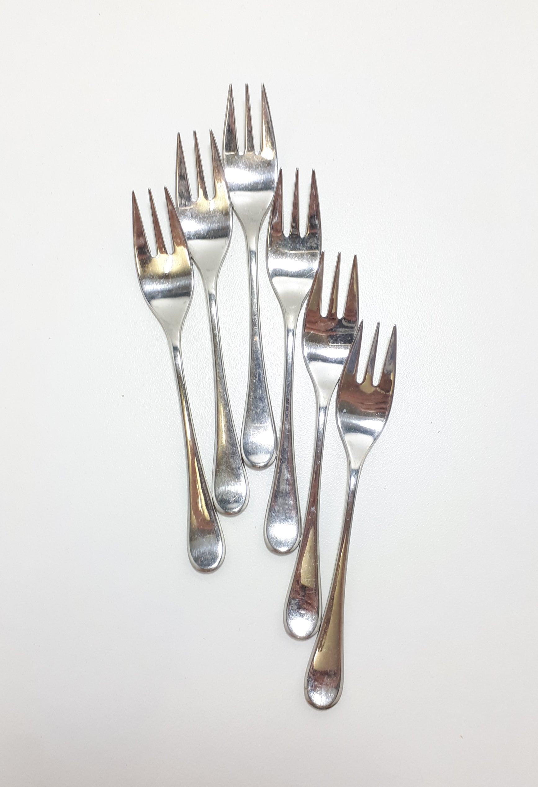 Set Of 6 Belgian “Eternum” Stainless Steel Cake / Pastry Forks