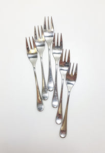 Set Of 6 Belgian “Eternum” Stainless Steel Cake / Pastry Forks