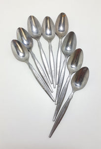 Vintage Set Of 8 Eetrite Stainless Steel Tea Spoons – Peeress Handle Design
