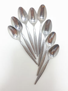 Vintage Set Of 8 Eetrite Stainless Steel Tea Spoons – Peeress Handle Design