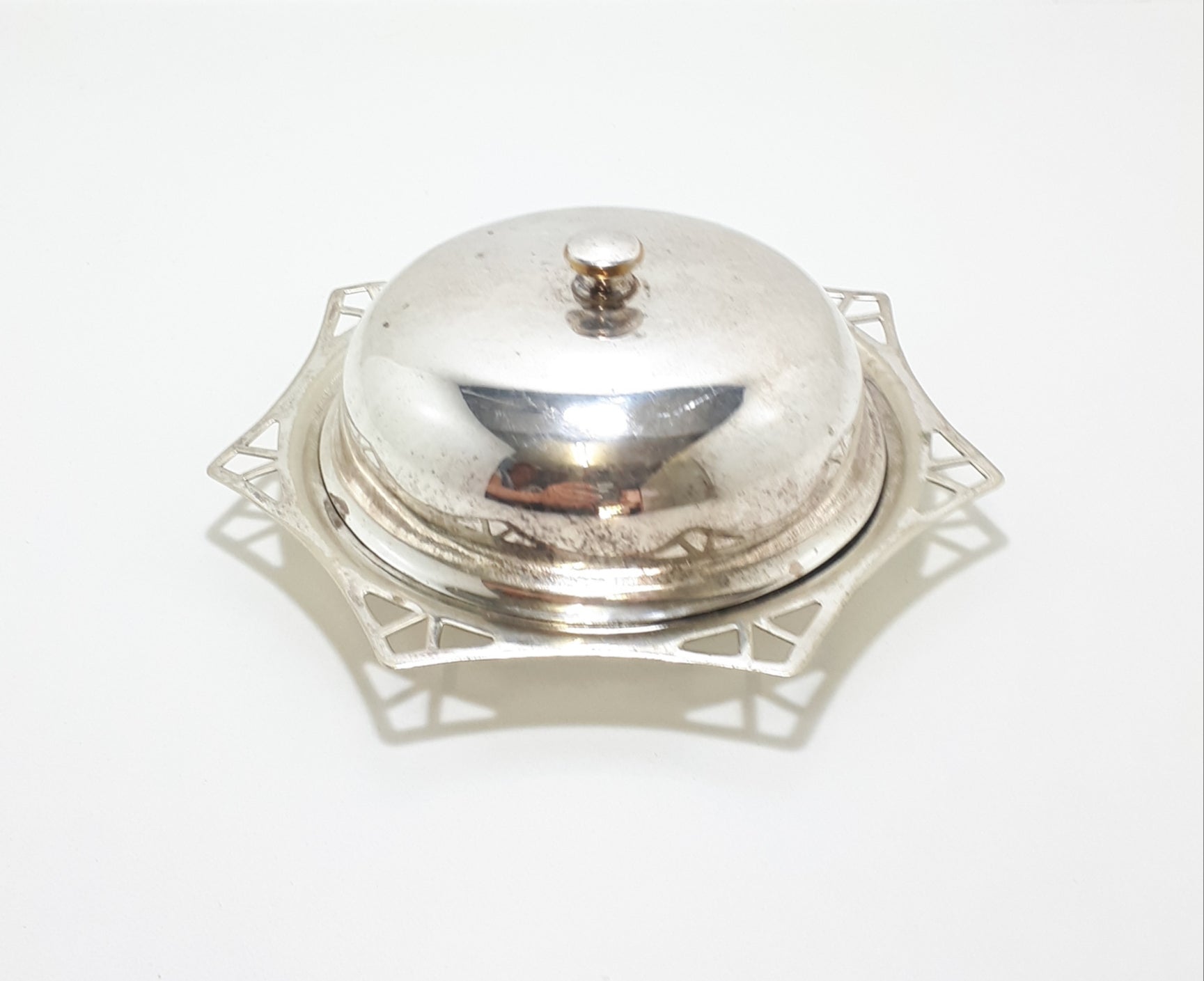 Vintage Deco Designed Van Riebeeck Plate Dome Lidded Butter Dish