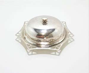 Vintage Deco Designed Van Riebeeck Plate Dome Lidded Butter Dish