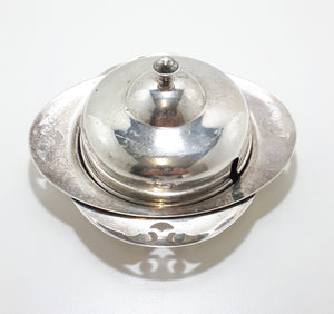 Unique Vintage 3 Piece Yeoman Plate Silver Plated Butter Dish