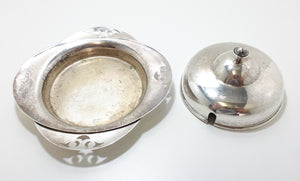 Unique Vintage 3 Piece Yeoman Plate Silver Plated Butter Dish