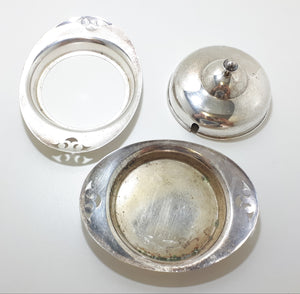 Unique Vintage 3 Piece Yeoman Plate Silver Plated Butter Dish