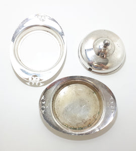 Unique Vintage 3 Piece Yeoman Plate Silver Plated Butter Dish