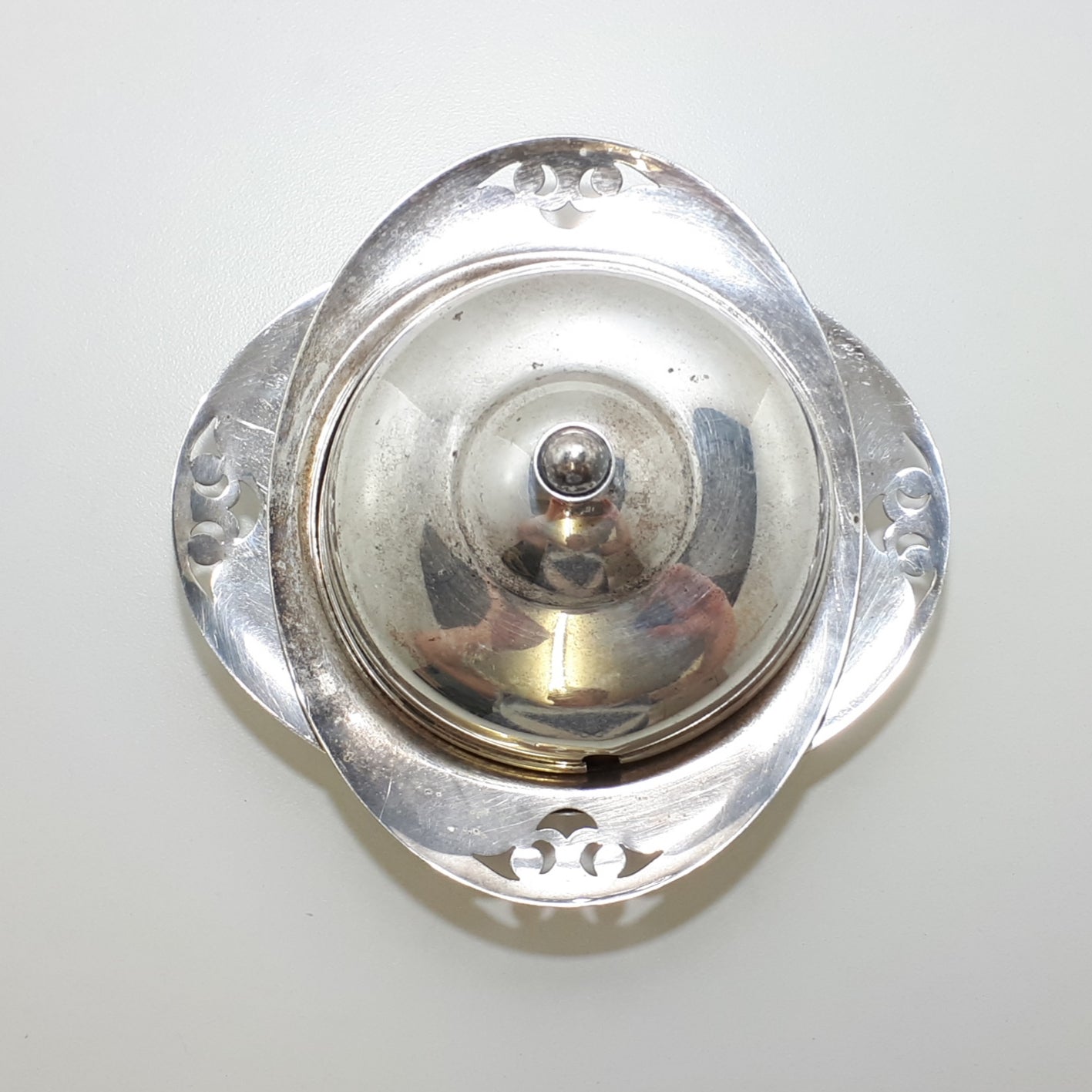 Unique Vintage 3 Piece Yeoman Plate Silver Plated Butter Dish
