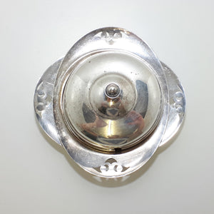 Unique Vintage 3 Piece Yeoman Plate Silver Plated Butter Dish