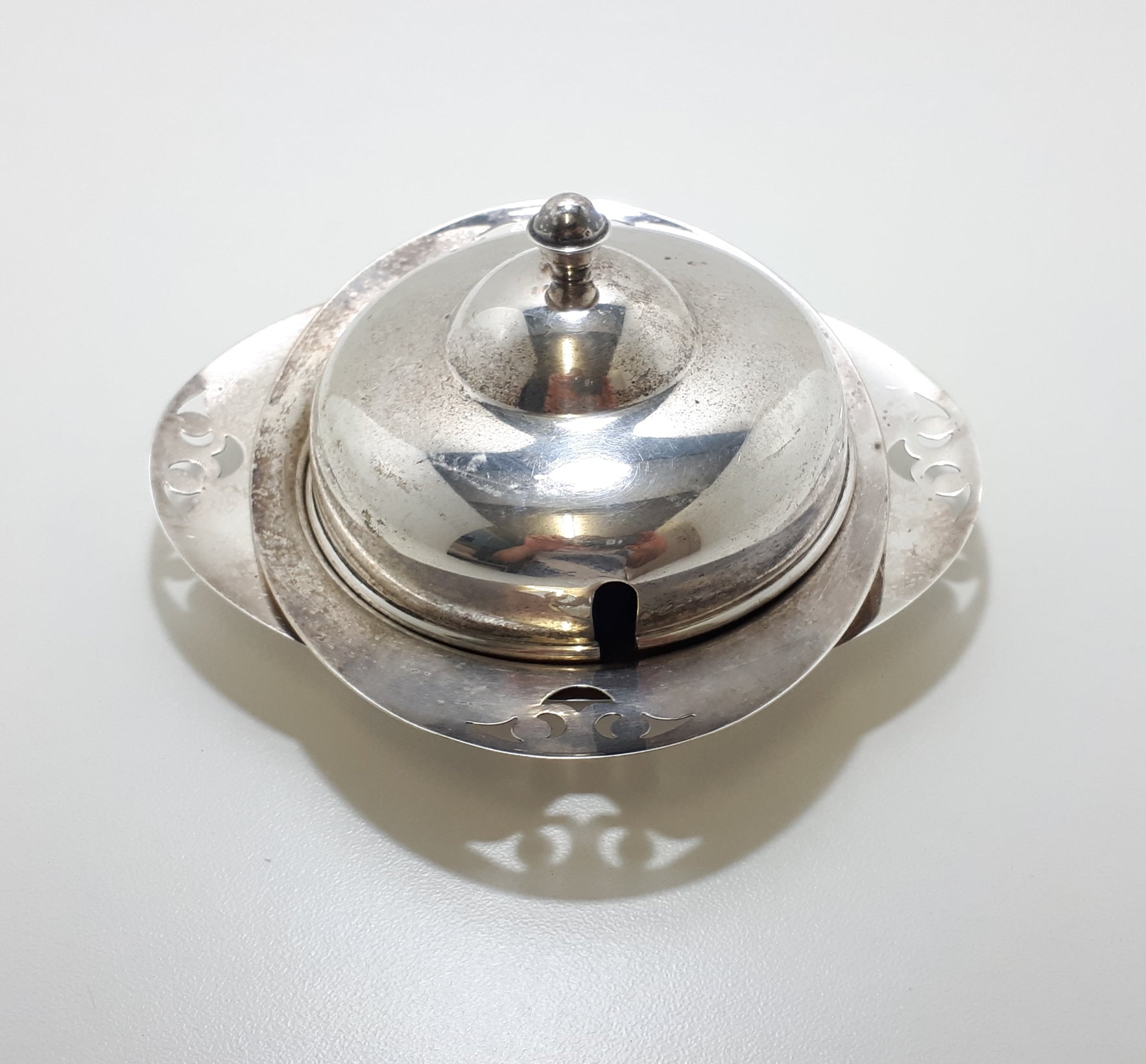 Unique Vintage 3 Piece Yeoman Plate Silver Plated Butter Dish