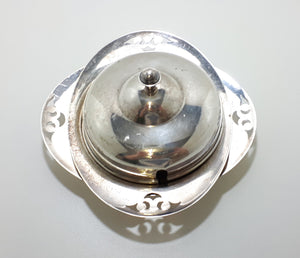 Unique Vintage 3 Piece Yeoman Plate Silver Plated Butter Dish