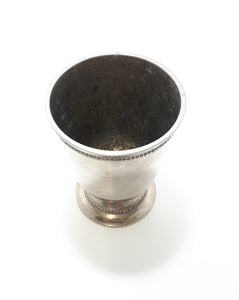 Vintage Heavy Silver Plated Vase – Beaker Shape