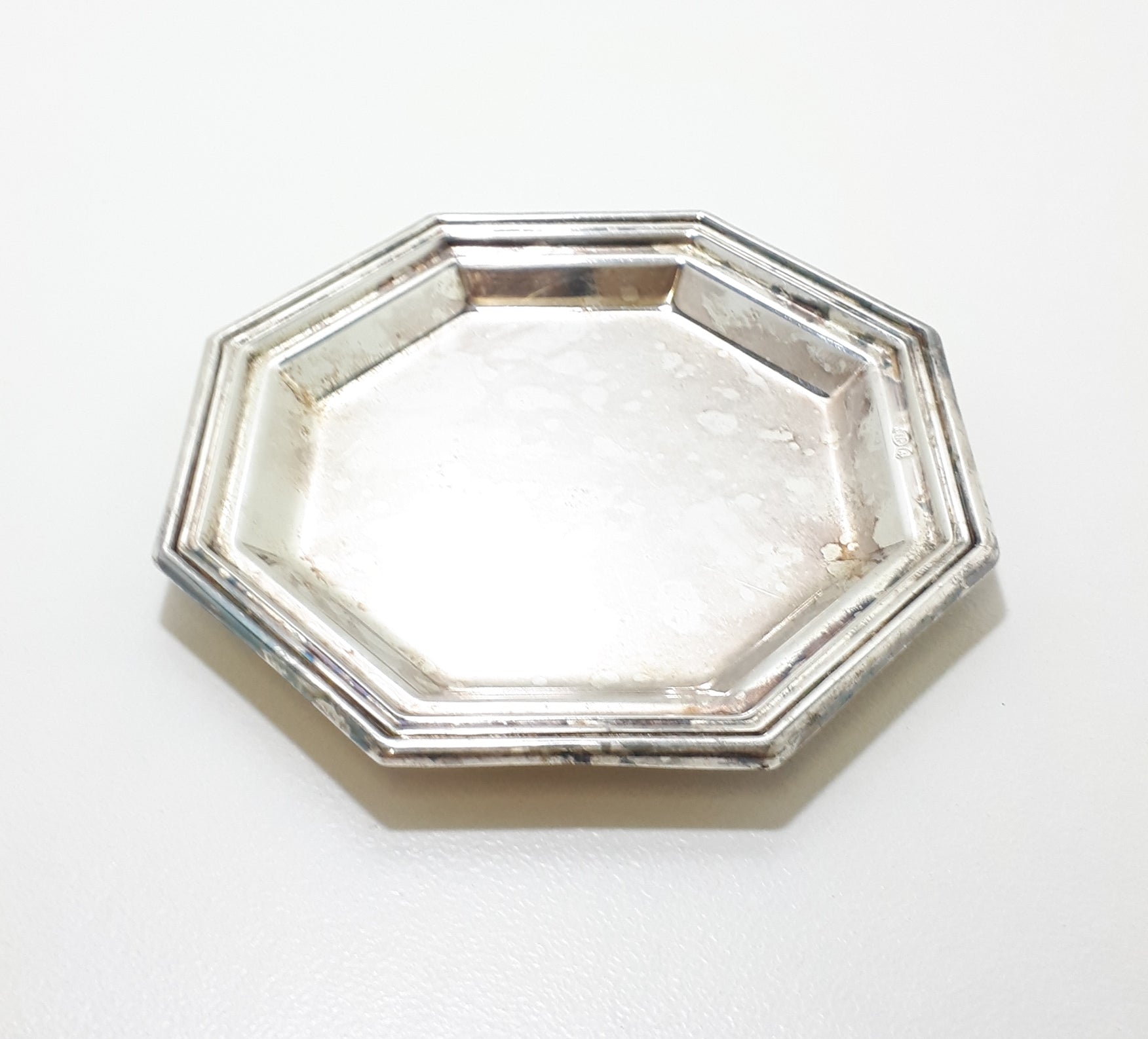 Vintage Silver Plated Butter Pat Dish – Octagon Shaped