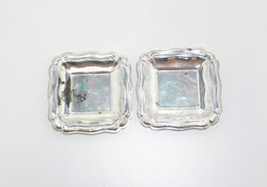 Set Of 2 Vintage Silver Plated Pin Dishes