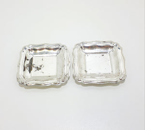 Set Of 2 Vintage Silver Plated Pin Dishes