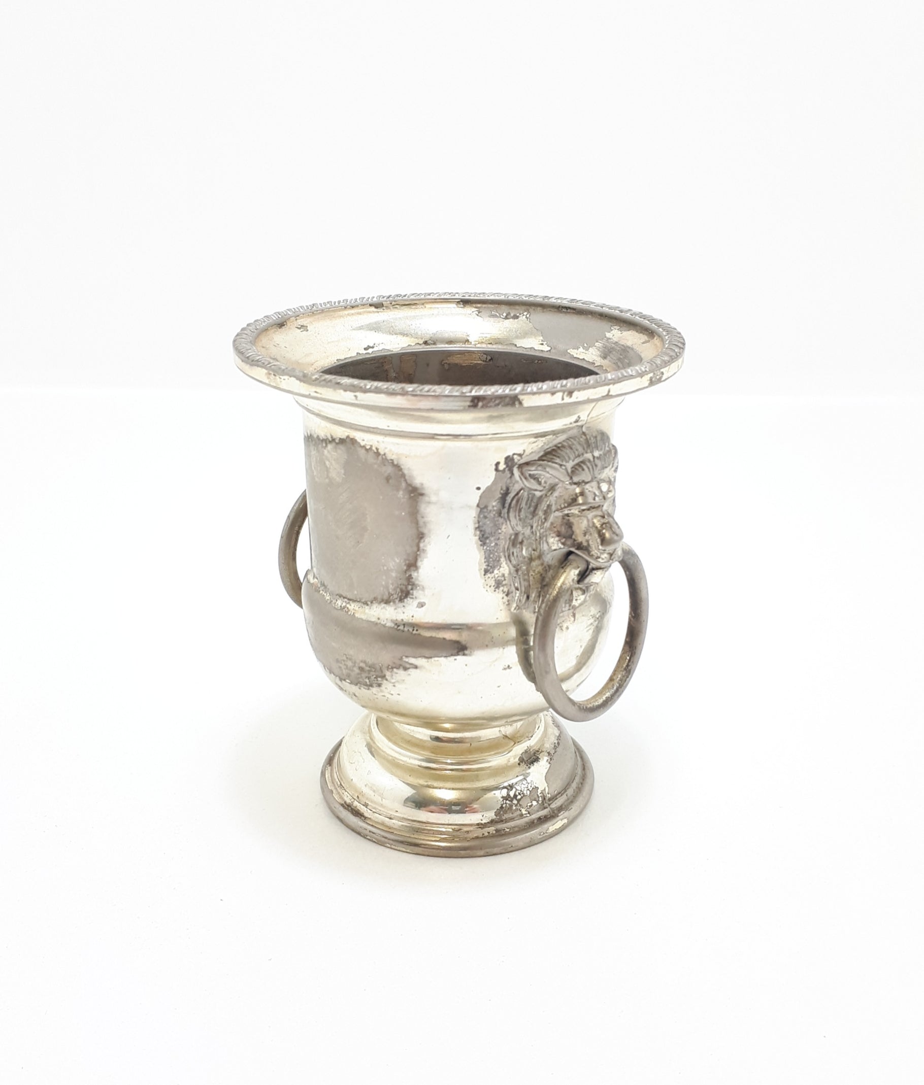 Vintage Silver Plated Lions Head Toothpick Holder