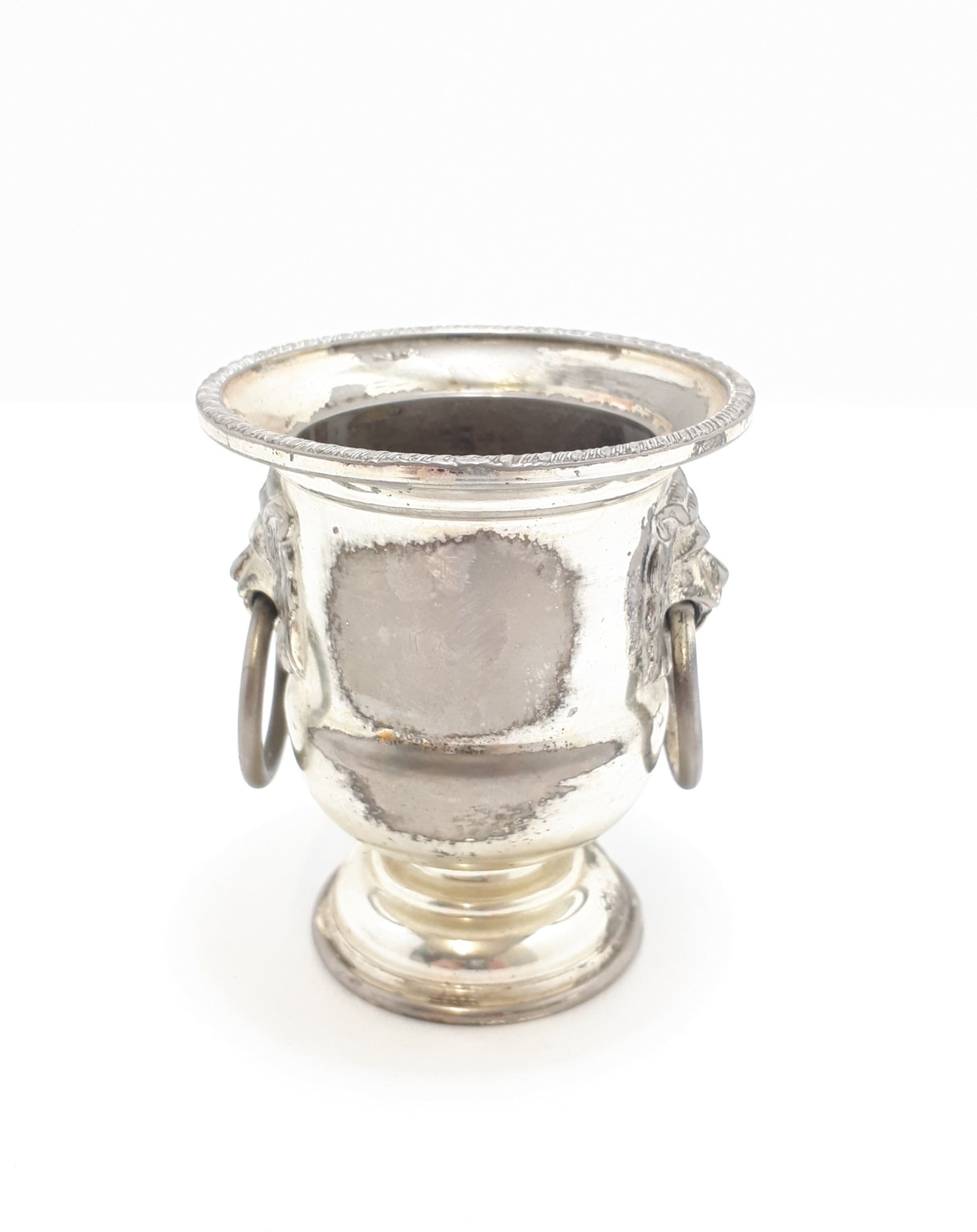 Vintage Silver Plated Lions Head Toothpick Holder