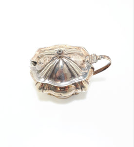 Vintage Tiny Edwardian Styled Silver Plated Mustard Pot With Hinged Lid