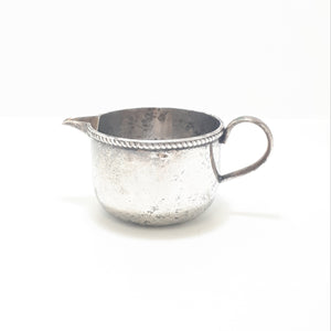 Vintage Silver Plated Creamer / Milk Jug With Roped Rim