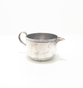 Vintage Silver Plated Creamer / Milk Jug With Roped Rim