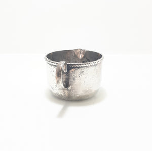 Vintage Silver Plated Creamer / Milk Jug With Roped Rim