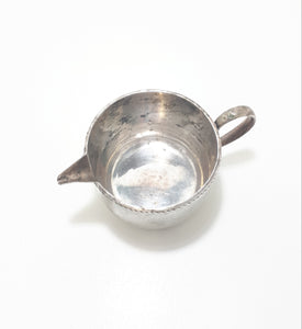 Vintage Silver Plated Creamer / Milk Jug With Roped Rim