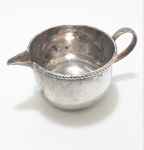 Vintage Silver Plated Creamer / Milk Jug With Roped Rim
