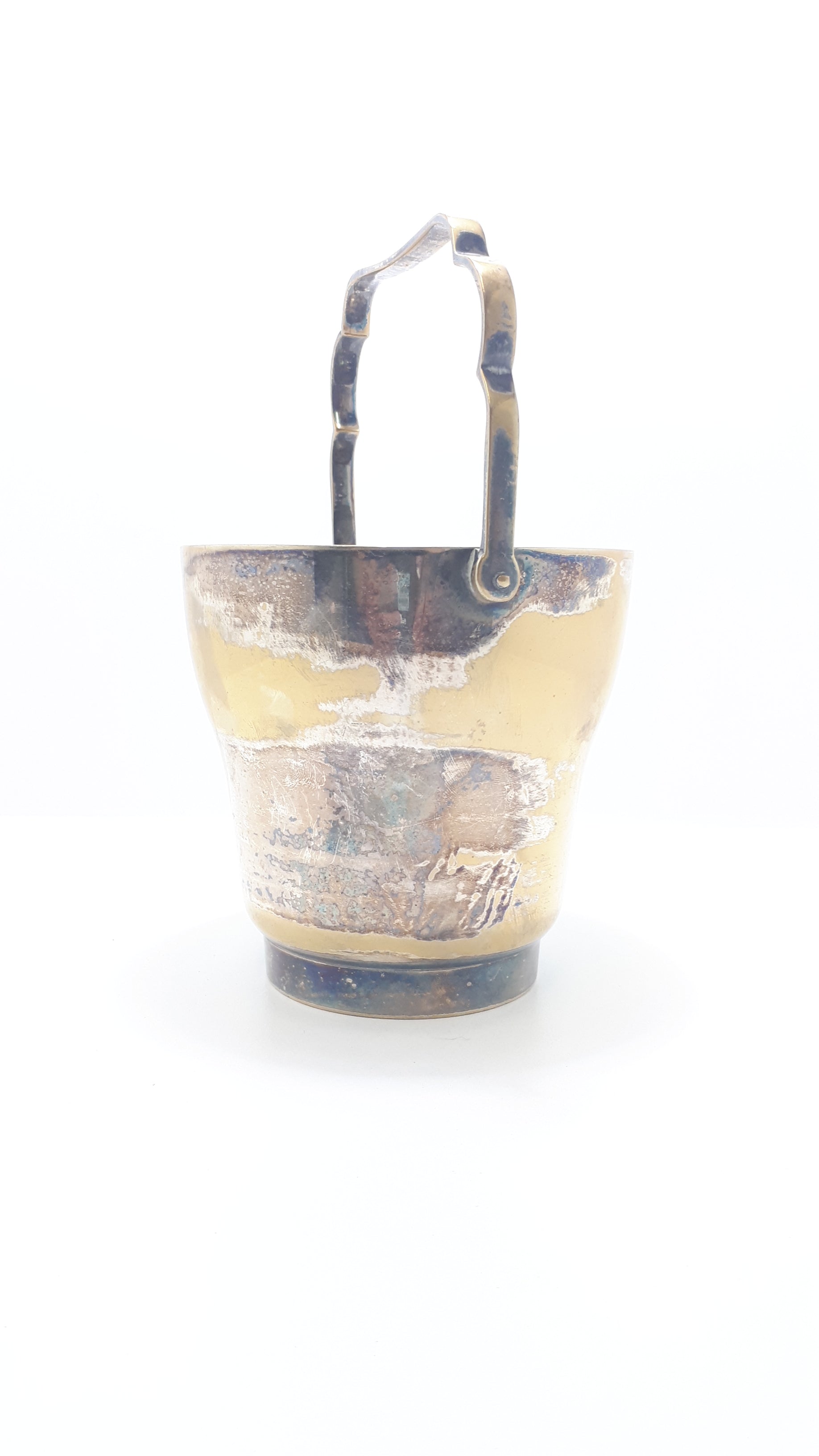 Small & Solid Vintage Ice Bucket With Swing Handle
