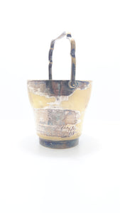 Small & Solid Vintage Ice Bucket With Swing Handle