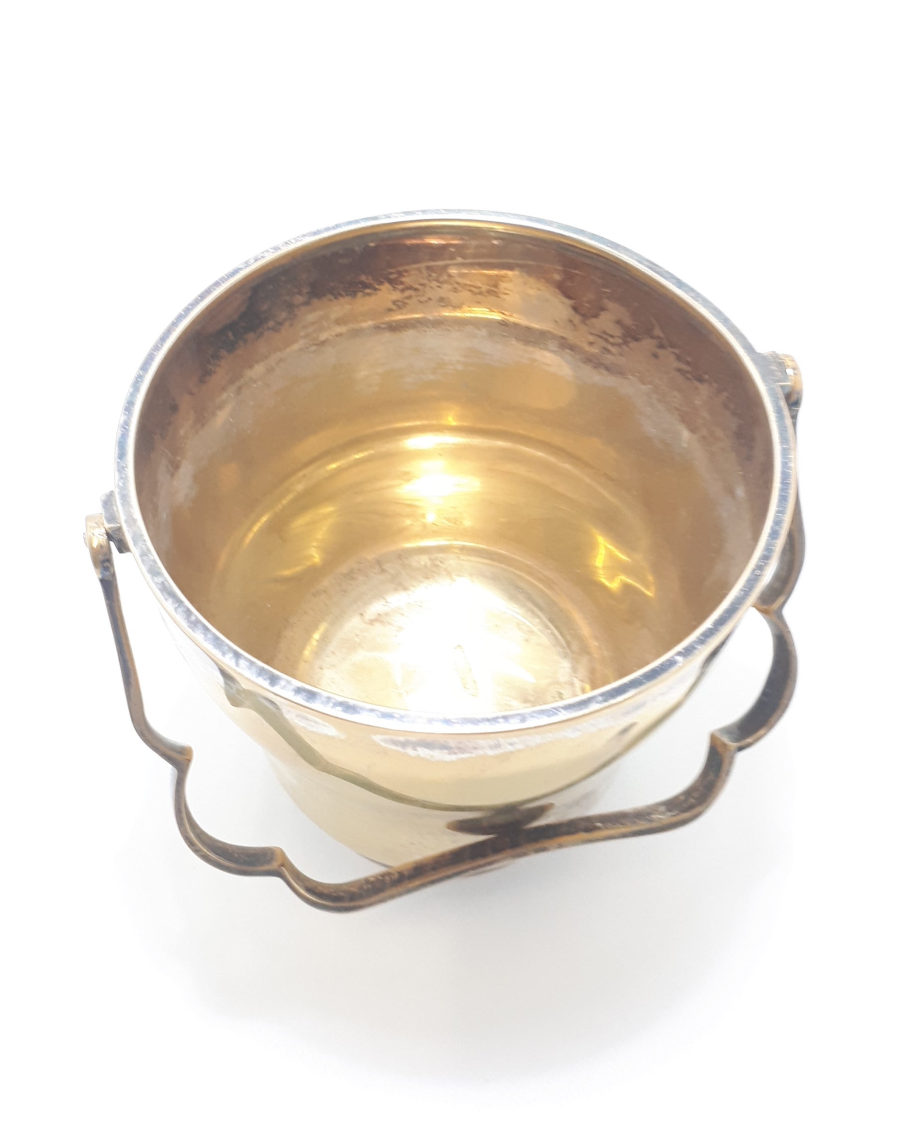 Small & Solid Vintage Ice Bucket With Swing Handle
