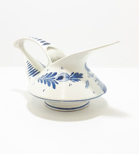 Uniquely Designed Vintage Art Dec o Blue On White Hand Painted Dutch Ceramic Jug – Delft Style