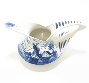 Uniquely Designed Vintage Art Dec o Blue On White Hand Painted Dutch Ceramic Jug – Delft Style