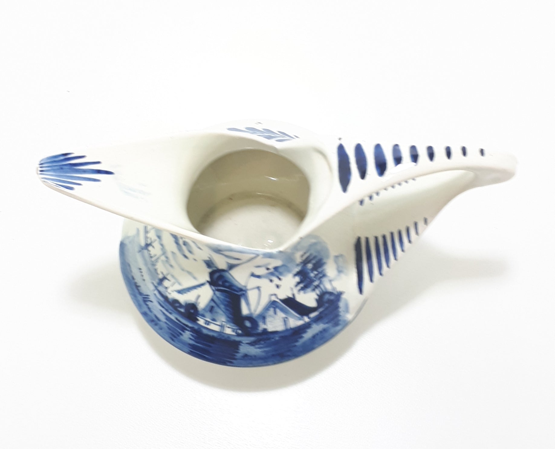 Uniquely Designed Vintage Art Dec o Blue On White Hand Painted Dutch Ceramic Jug – Delft Style