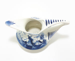 Uniquely Designed Vintage Art Dec o Blue On White Hand Painted Dutch Ceramic Jug – Delft Style