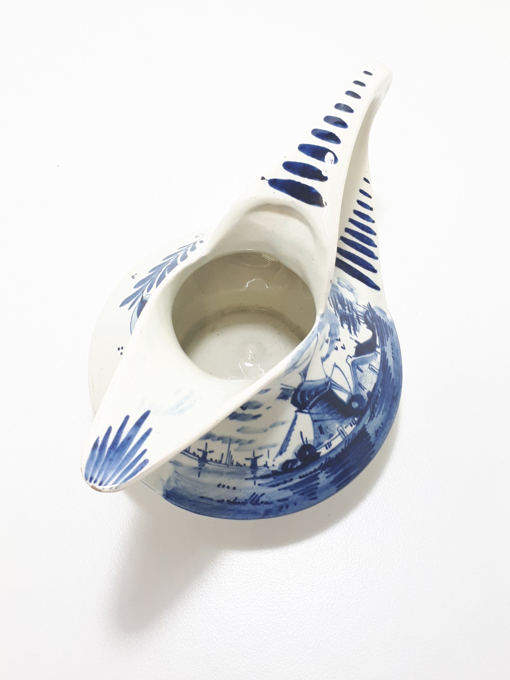 Uniquely Designed Vintage Art Dec o Blue On White Hand Painted Dutch Ceramic Jug – Delft Style