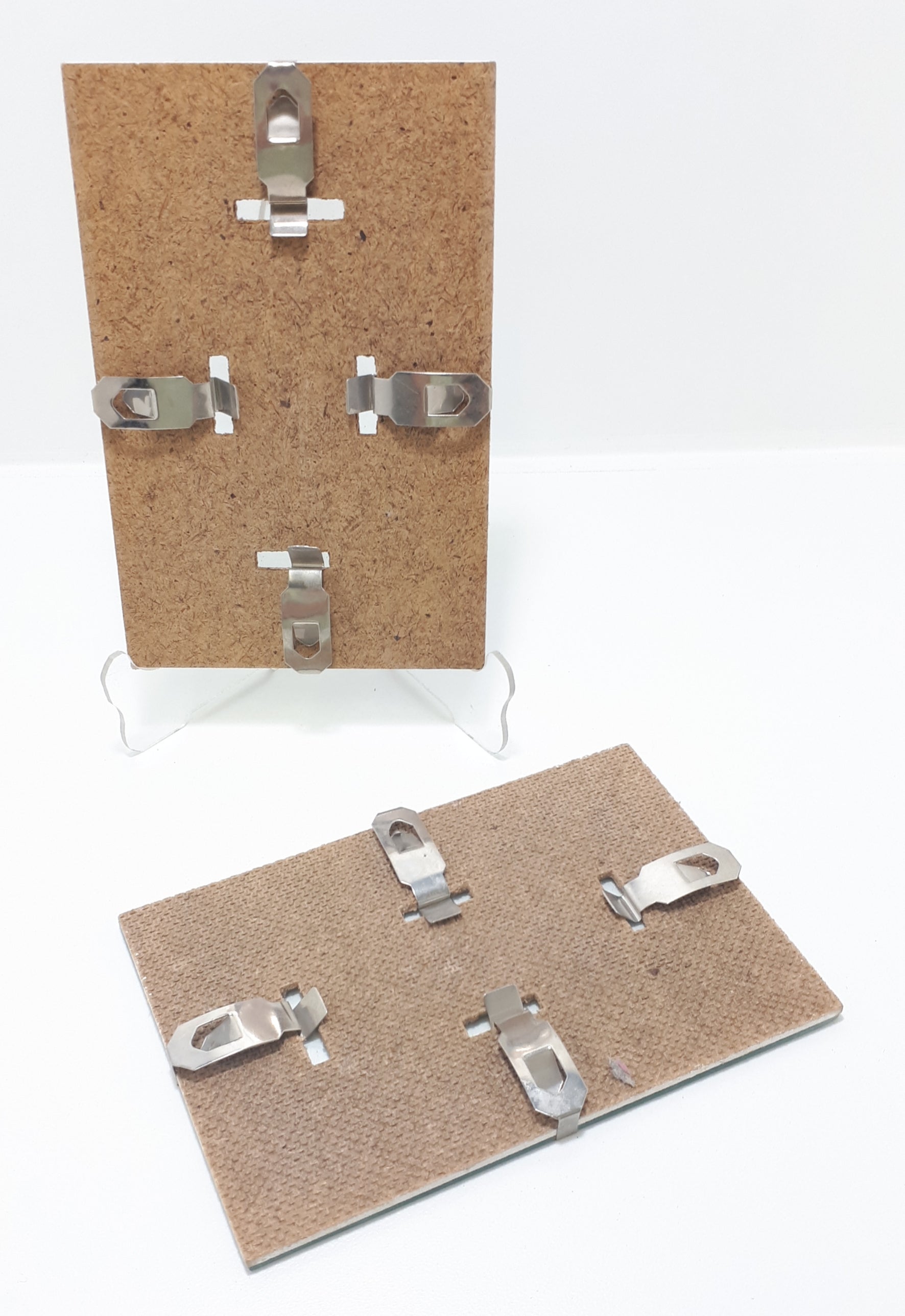 Contemporary Pair Of Board & Glass Photo Frames