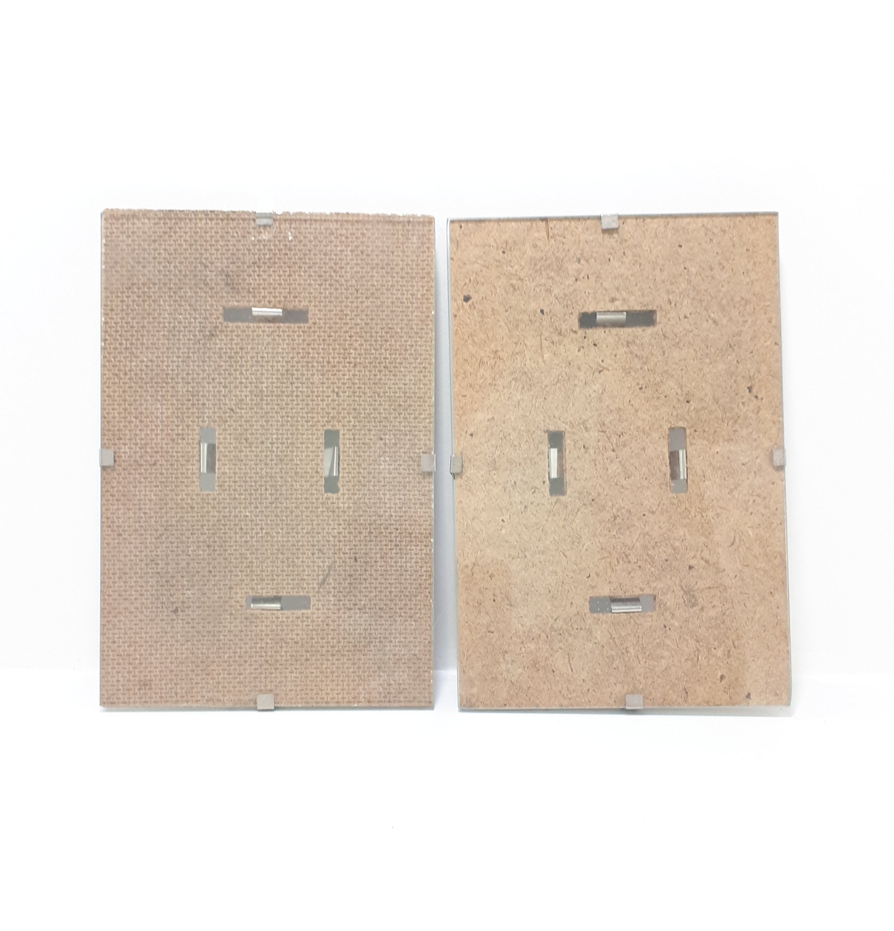 Contemporary Pair Of Board & Glass Photo Frames