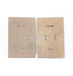Contemporary Pair Of Board & Glass Photo Frames