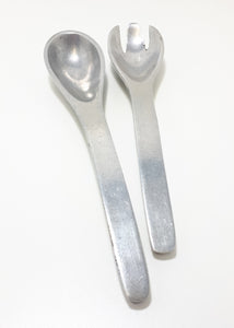 Contemporary Set Of Designer Salad Servers (Aluminium Like)