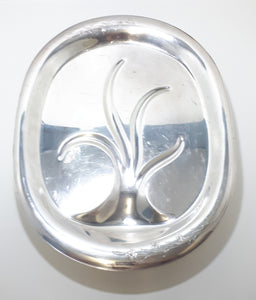 Large Vintage Oval Shaped & Scroll Footed Silver Plated Carving Tray With Drip Well