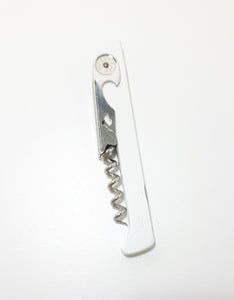 Stainless Steel & White Acrylic Sommelier / Waiter’s Friend Combination Corkscrew & Bottle Opener