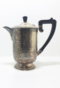 Early 1900’s Antique Silver Plated Coffee / Hot Water Pot With Black Bakelite Handle & Finial
