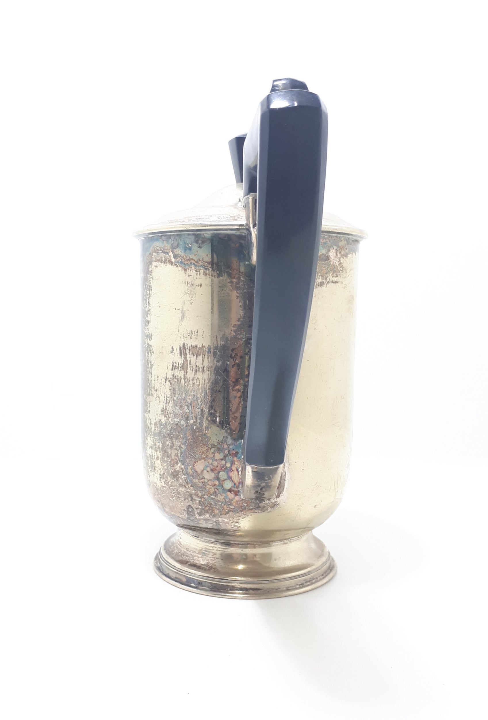 Early 1900’s Antique Silver Plated Coffee / Hot Water Pot With Black Bakelite Handle & Finial