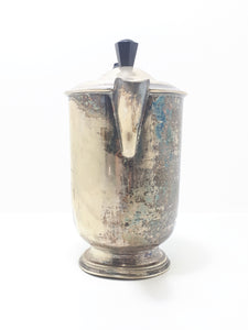Early 1900’s Antique Silver Plated Coffee / Hot Water Pot With Black Bakelite Handle & Finial