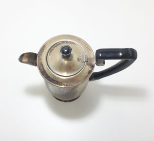 Early 1900’s Antique Silver Plated Coffee / Hot Water Pot With Black Bakelite Handle & Finial