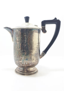 Early 1900’s Antique Silver Plated Coffee / Hot Water Pot With Black Bakelite Handle & Finial