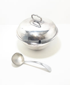 Early 1900’s Antique Silver Plated Soup Tureen With Vintage Potter Chromium Plated Soup Ladle
