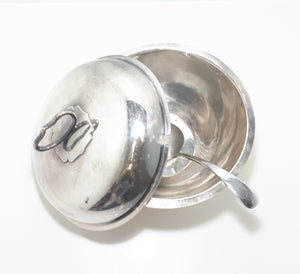 Early 1900’s Antique Silver Plated Soup Tureen With Vintage Potter Chromium Plated Soup Ladle