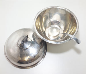 Early 1900’s Antique Silver Plated Soup Tureen With Vintage Potter Chromium Plated Soup Ladle