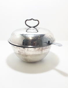 Early 1900’s Antique Silver Plated Soup Tureen With Vintage Potter Chromium Plated Soup Ladle